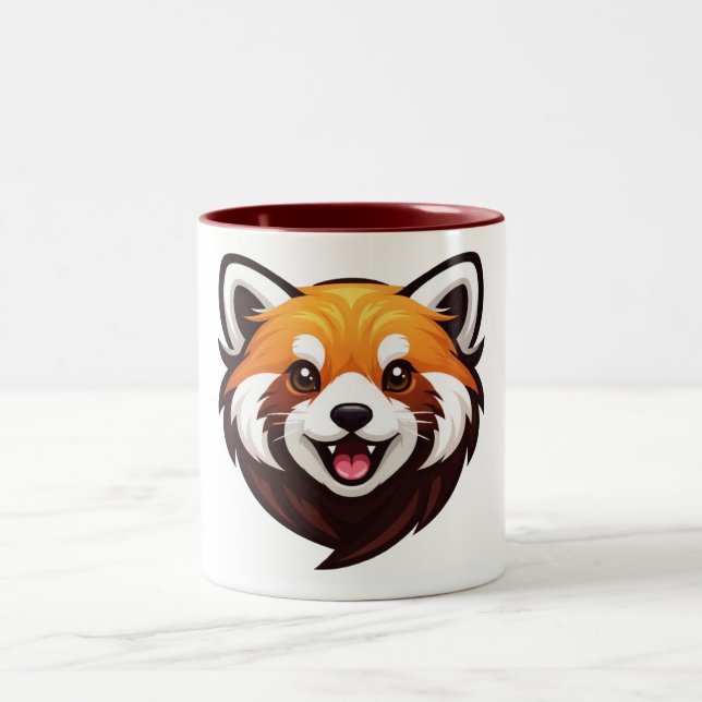Caneca De Café Em Dois Tons Rosto de Animal Adorável (Centro)