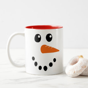 Caneca De Café Em Dois Tons Rosto de Boneco de Neve