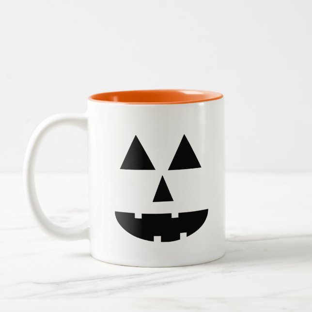 Caneca De Café Em Dois Tons Rosto de Halloween (Esquerda)