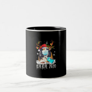 Caneca De Café Em Dois Tons Rosto de Natal da Guiné Engraçado Tchau Tchau 20
