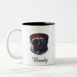 Caneca De Café Em Dois Tons Rosto engraçado de cachorro personalizado para ani
