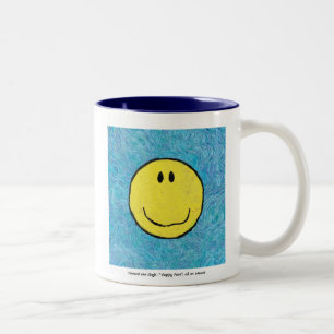 Caneca De Café Em Dois Tons rosto feliz de van gogh