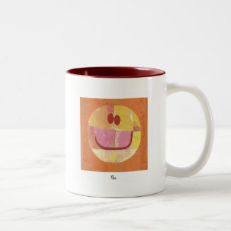 Caneca De Café Em Dois Tons rosto feliz paul klee