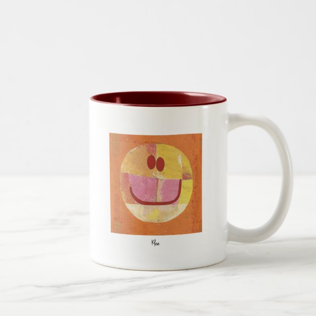Caneca De Café Em Dois Tons rosto feliz paul klee (Direita)