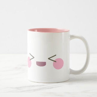 Caneca De Café Em Dois Tons Rosto Super Feliz Kawaii Alegria Deliciosa