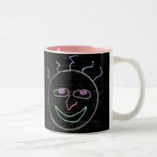 Caneca De Café Em Dois Tons Rostos Engraçados