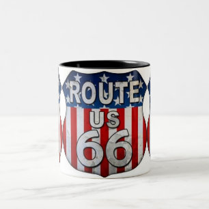 CANECA DE CAFÉ EM DOIS TONS ***ROTA 66 MUG*** HIGHWAY LEGENDÁRIO