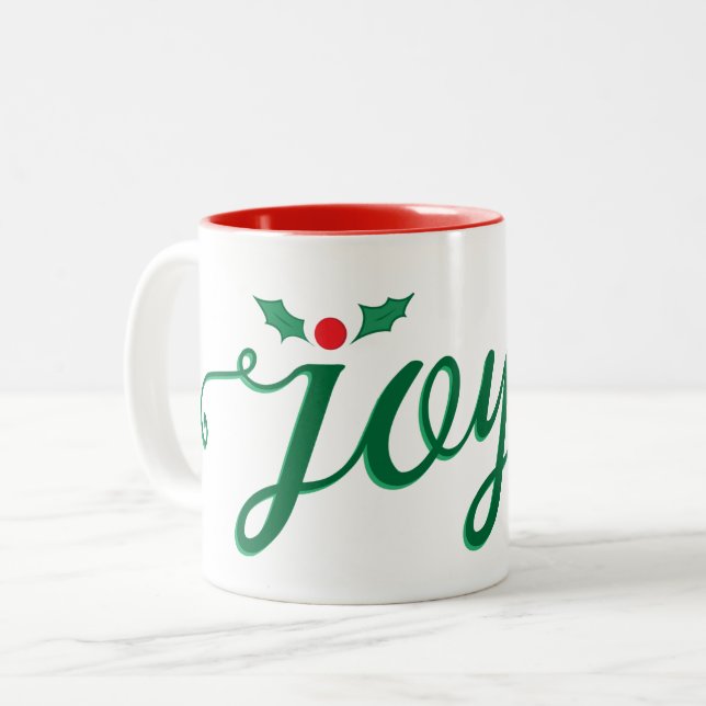 Caneca De Café Em Dois Tons Roteiro de Joy Mug Falido com Destaque Holly (Frente Esquerda)