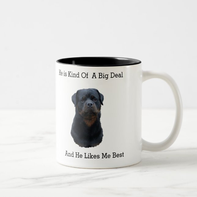 Caneca De Café Em Dois Tons Rottweiler (Direita)