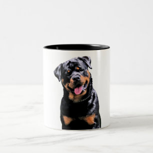 Caneca De Café Em Dois Tons Rottweiler