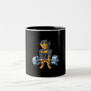 Caneca De Café Em Dois Tons Rottweiler Pesando Engraçados Homens Fitnes
