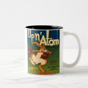 Caneca De Café Em Dois Tons Rótulo De Taxa De Vintagem Atom