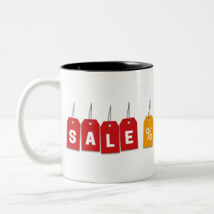 Caneca De Café Em Dois Tons rótulos de VENDA