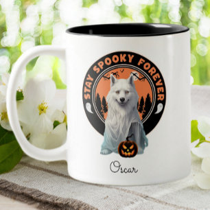 Caneca De Café Em Dois Tons Rouco do Halloween - Fantasma - Mantenha-se Estran