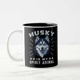 Caneca De Café Em Dois Tons Rouco É O Meu Espírito Animal Majestoso Rouco Cão