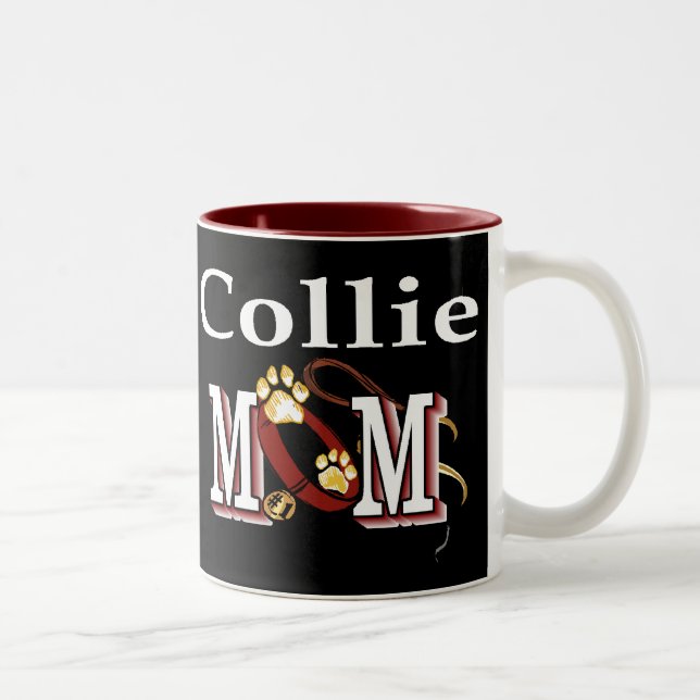 Caneca De Café Em Dois Tons Rough Collie Mamãe Dons (Direita)