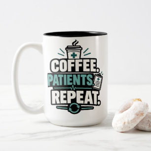 Caneca De Café Em Dois Tons Roupas de Saúde Repetir Café Enfermeira Pacientes