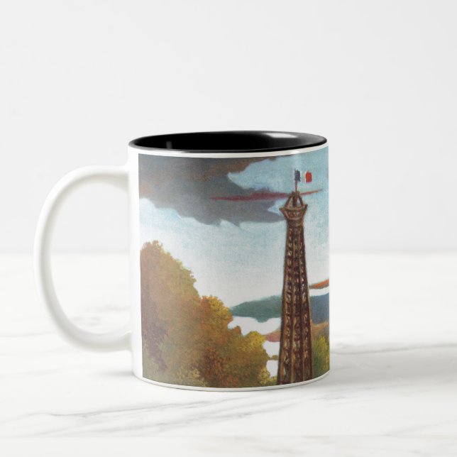 Caneca De Café Em Dois Tons Rousseau Sena e Torre Eiffel no Sunset (Esquerda)