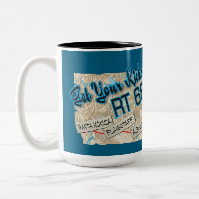 Caneca De Café Em Dois Tons route 66 get your kicks mug 26bluebg (Esquerda)