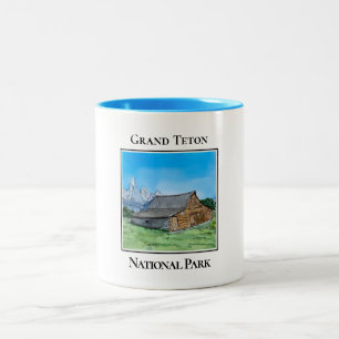 Caneca De Café Em Dois Tons Row Mórmon, do Grande Teton Nacional