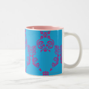 Caneca De Café Em Dois Tons Roxo-Aqua do damasco