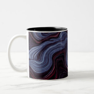 Caneca De Café Em Dois Tons Roxo Azul Fluido de Ámbar da Meia-Noite Mármore