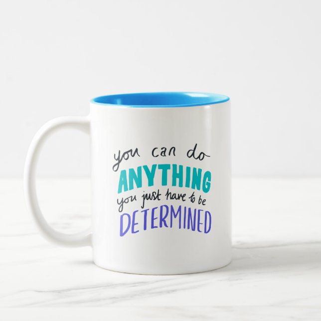 Caneca De Café Em Dois Tons Roxo Turquesa Revitalizante Você Pode Fazer Qualqu (Esquerda)