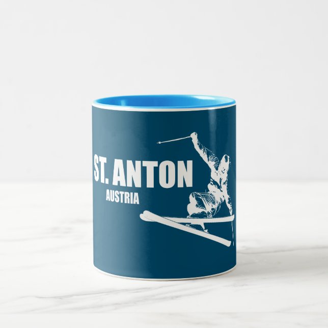 Caneca De Café Em Dois Tons Rua Anton Austria Skier (Centro)