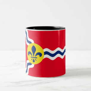Caneca De Café Em Dois Tons Rua, bandeira da cidade de Louis