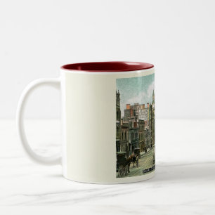 Caneca De Café Em Dois Tons Rua Bourke, Melbourne, Estilo Vintage da Austrália