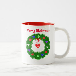 Caneca De Café Em Dois Tons Rua de Natal dos Corações