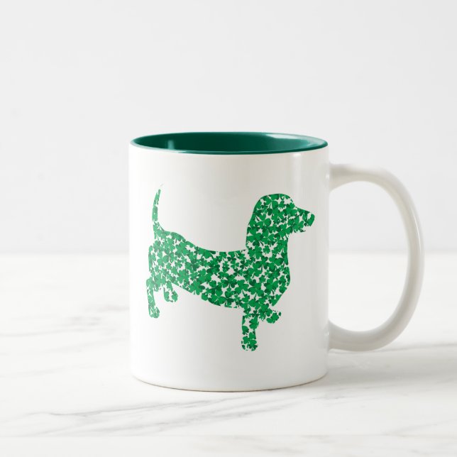 Caneca De Café Em Dois Tons Rua, Dia de Patrick Dachshund (Direita)