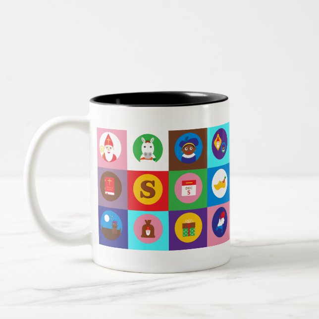 Caneca De Café Em Dois Tons rua nicholas Zwarte Piet (Esquerda)