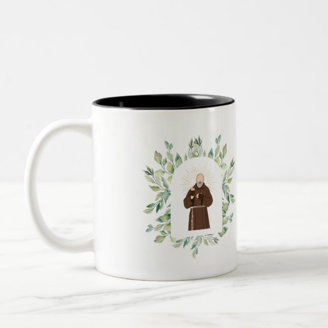 Caneca De Café Em Dois Tons Rua, Padre Pio Mug (Esquerda)