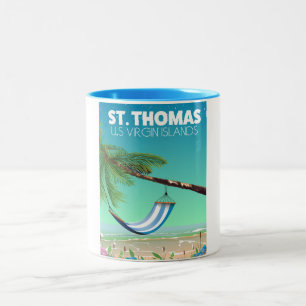 Caneca De Café Em Dois Tons Rua Thomas Ilhas Virgens dos EUA.