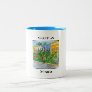 Caneca De Café Em Dois Tons Ruas Encantadoras do Centro Histórico de Mazatlán
