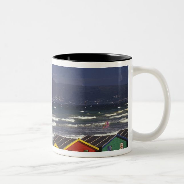 Caneca De Café Em Dois Tons Ruas, James Bay Bathing Boxes, perto de Capetown, (Direita)