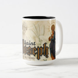 Caneca De Café Em Dois Tons Ruas. Joseph Memare Orando Religião Católica