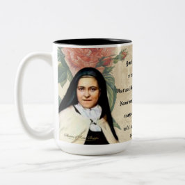 Caneca De Café Em Dois Tons Ruas. Oração de Jesus Vintage Colagem Católica