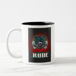 Caneca De Café Em Dois Tons rude, caveira e urso