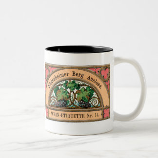 Caneca De Café Em Dois Tons Rudesheimer Berg Auslese Vintage LIquor Label Mug