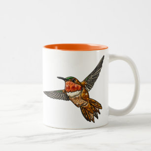 Caneca De Café Em Dois Tons Rufous Hummingbird