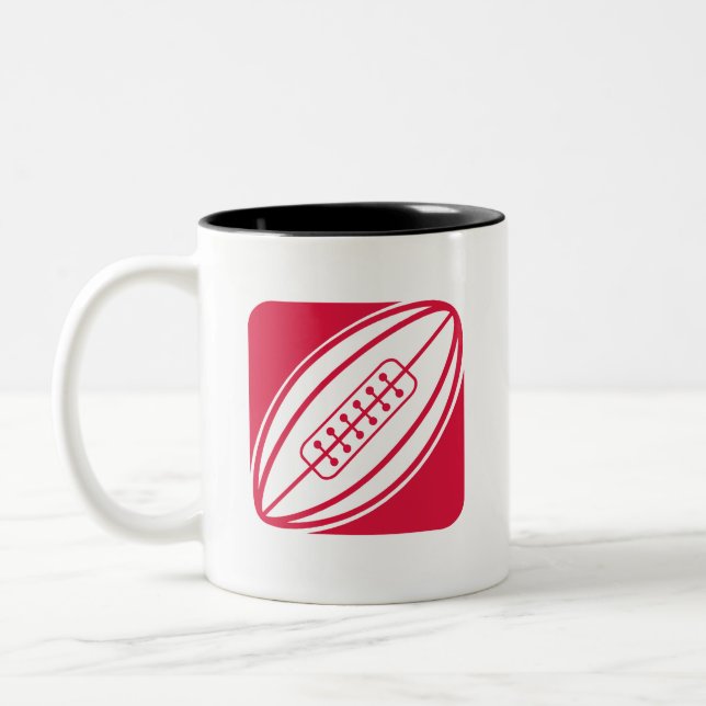 Caneca De Café Em Dois Tons Rugby Vermelho (Esquerda)