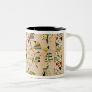 Caneca De Café Em Dois Tons Rumal: cobrir quadrado do bordado que mostra o