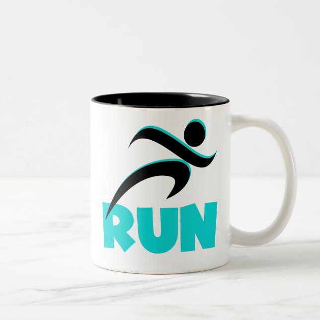 Caneca De Café Em Dois Tons RUN Aqua (Direita)