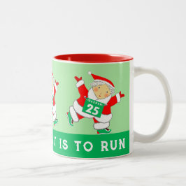 Caneca De Café Em Dois Tons Running Runner Christmas Collectible