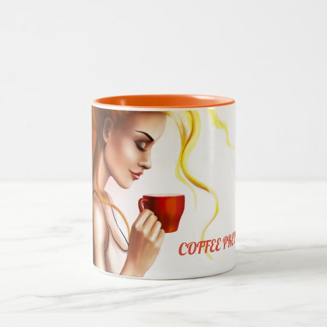 Caneca De Café Em Dois Tons Ruptura bonito da tarde do café (Centro)