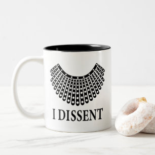 Caneca De Café Em Dois Tons Ruth Bader Ginsburg "Eu Discordo"