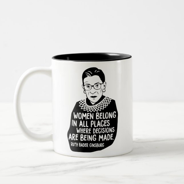 Caneca De Café Em Dois Tons Ruth Bader Ginsburg RBG (Esquerda)