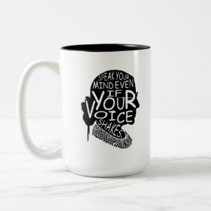 Caneca De Café Em Dois Tons Ruth Fale Sua Mente Mesmo Que Sua Voz Aperte